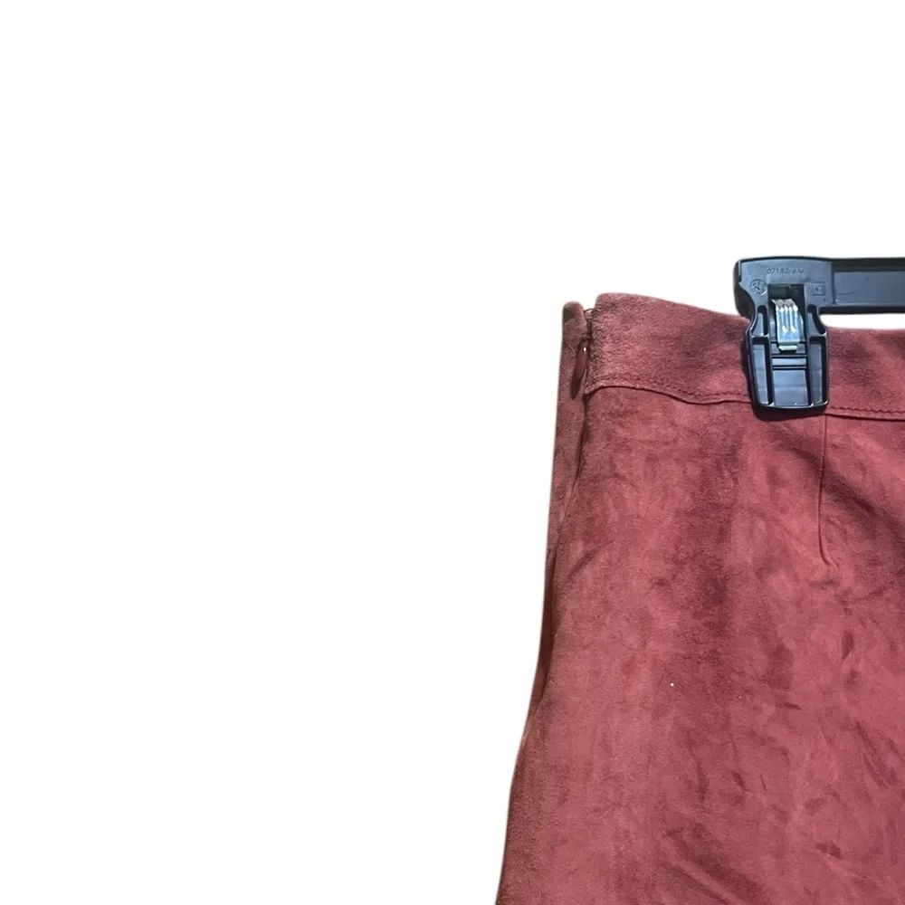 Tory Burch Brick‎ Color Lined Hidden Side Zipper Cattle Leather Shorts Size 4